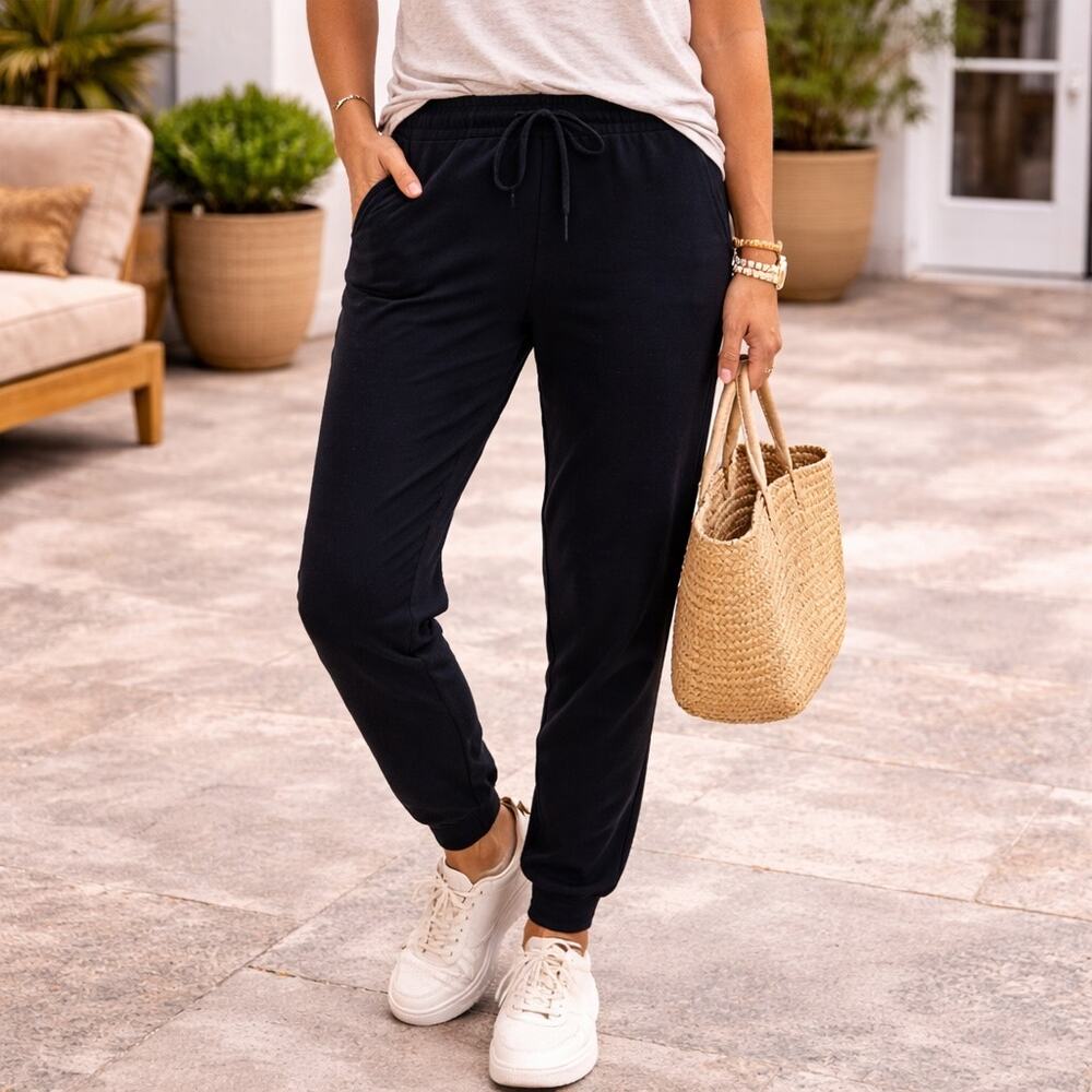Rudsak Black Ribbed Slinky Knit Joggers XS